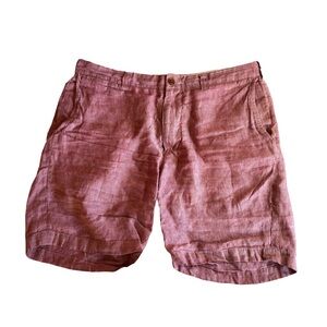 Men's J Crew Stanton Baird McNutt Irish Linen Shorts, Red Pink, Size 33